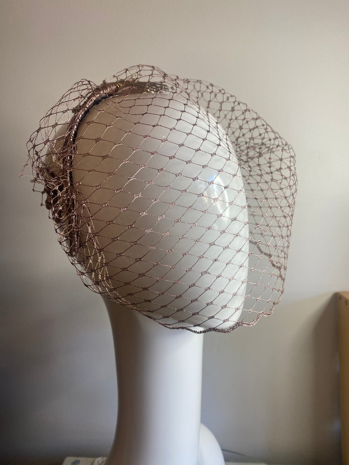 Gold veil with flowers